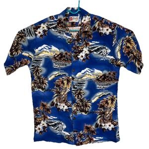 Vintage Hilo Hattie Hawaiian Button Down Floral Shirt - Men's M made in Hawaii